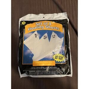 Vintage Halloween SunHill Set Of 3 Floating Ghosts Over 40” Tall 3 Packs